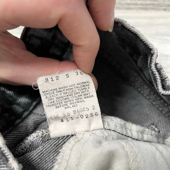 Vintage 80s Levis Acid Wash Black Girls‎ 10 Slim Denim Jeans Black Tab USA Made - Picture 5 of 11